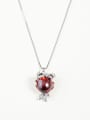 thumb 925 Sterling Silver Rainbow Stone Red Minimalist Necklace 0