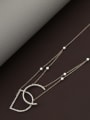 thumb Brass Imitation Pearl White Letter Minimalist Long Strand Necklace 1