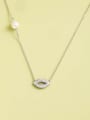 thumb 925 Sterling Silver Cubic Zirconia White Mouth Minimalist Long Strand Necklace 0