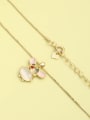 thumb 925 Sterling Silver Cats Eye White Enamel Mouse Long Strand Necklace 1