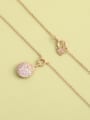 thumb 925 Sterling Silver Cubic Zirconia Pink Round Minimalist Long Strand Necklace 1