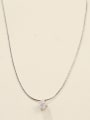 thumb 925 Sterling Silver Cubic Zirconia White Geometric Minimalist Long Strand Necklace 1