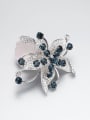 thumb Brass Cubic Zirconia Blue Flower Dainty Pins & Brooches 1