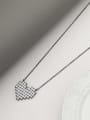 thumb Brass Rhinestone White Heart Minimalist Long Strand Necklace 2