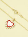 thumb 925 Sterling Silver Imitation Pearl White Enamel Heart Necklace 1