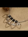 thumb Brass Crystal Black Geometric Minimalist Long Strand Necklace 1