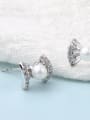 thumb Brass Cubic Zirconia White Bowknot Minimalist Stud Earring 2