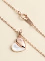 thumb 925 Sterling Silver Cats Eye White Heart Minimalist Necklace 3