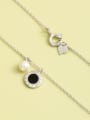 thumb 925 Sterling Silver Imitation Pearl White Round Minimalist Necklace 1