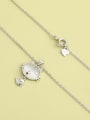 thumb 925 Sterling Silver Cats Eye White Fish Minimalist Long Strand Necklace 1