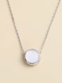 thumb 925 Sterling Silver Shell White Round Minimalist Necklace 5