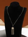 thumb Brass Imitation Pearl White Tassel Minimalist Long Strand Necklace 0