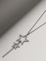 thumb Brass Rhinestone White Star Minimalist Long Strand Necklace 2
