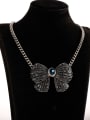 thumb Alloy Glass Stone Blue Butterfly Trend Long Strand Necklace 1