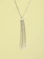 thumb 925 Sterling Silver Tassel Minimalist Long Strand Necklace 1
