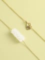 thumb 925 Sterling Silver Crystal White Geometric Minimalist Long Strand Necklace 1