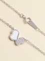 thumb 925 Sterling Silver Cubic Zirconia White Butterfly Minimalist Necklace 1