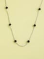 thumb 925 Sterling Silver Crystal Black Minimalist Long Strand Necklace 1