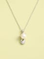 thumb 925 Sterling Silver Cubic Zirconia White Fox Minimalist Necklace 1