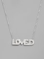thumb 925 Sterling Silver Cubic Zirconia White Letter Minimalist Necklace 1