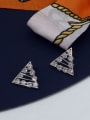 thumb Brass Crystal White Triangle Classic Stud Earring 0