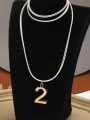 thumb Brass Number Minimalist Long Strand Necklace 0