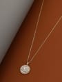 thumb Brass Cubic Zirconia White Round Minimalist Long Strand Necklace 1