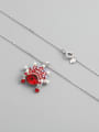 thumb 925 Sterling Silver Cubic Zirconia Red Minimalist Necklace 1