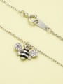 thumb 925 Sterling Silver Cubic Zirconia White Bee Minimalist Necklace 1