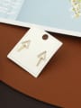 thumb Brass Rhinestone White Geometric Minimalist Stud Earring 1