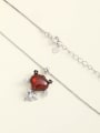 thumb 925 Sterling Silver Natural Stone Red Fish Minimalist Long Strand Necklace 1