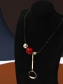 thumb Brass Enamel Round Minimalist Long Strand Necklace 1