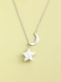 thumb 925 Sterling Silver Cubic Zirconia White Star Minimalist Long Strand Necklace 0