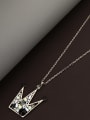 thumb Brass Cubic Zirconia White Crown Minimalist Long Strand Necklace 1