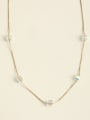 thumb 925 Sterling Silver austrian Crystal Square Minimalist Long Strand Necklace 0