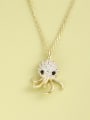 thumb 925 Sterling Silver Cubic Zirconia White Octopus Minimalist Long Strand Necklace 0