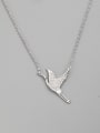 thumb 925 Sterling Silver Cubic Zirconia White Bird Minimalist Necklace 1