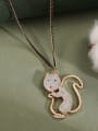 thumb Brass Cat Cute Long Strand Necklace 0