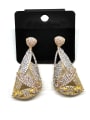 thumb GODKI Luxury Women Wedding Dubai Copper Cubic Zirconia White Geometric Dainty Drop Earring 0
