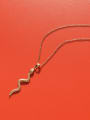 thumb Titanium 316L Stainless Steel Snake Minimalist Necklace with e-coated waterproof 2