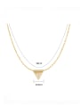 thumb Stainless steel Cubic Zirconia Triangle Minimalist Necklace 2