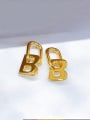 thumb Brass Letter Vintage Huggie Earring 3
