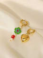 thumb Stainless steel Imitation Pearl Asymmetrical Heart Flower Minimalist Drop Earring 2