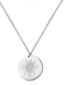 thumb Simple and exquisite round stainless steel pendant necklace 0