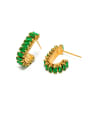 thumb Stainless steel Cubic Zirconia Geometric Vintage Stud Earring 0