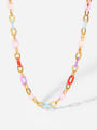 thumb Stainless steel Resin Geometric  Chain Trend Necklace 0