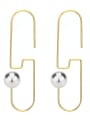 thumb Stainless steel Imitation Pearl Geometric Minimalist Hook Earring 0