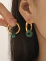 thumb Titanium Steel Natural Stone Geometric Hip Hop Huggie Earring 1