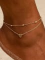 thumb Stainless steel Minimalist  Double Layer Heart  Anklet 1