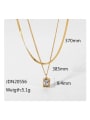 thumb Stainless steel Cubic Zirconia Rectangle Trend Multi Strand Necklace 3